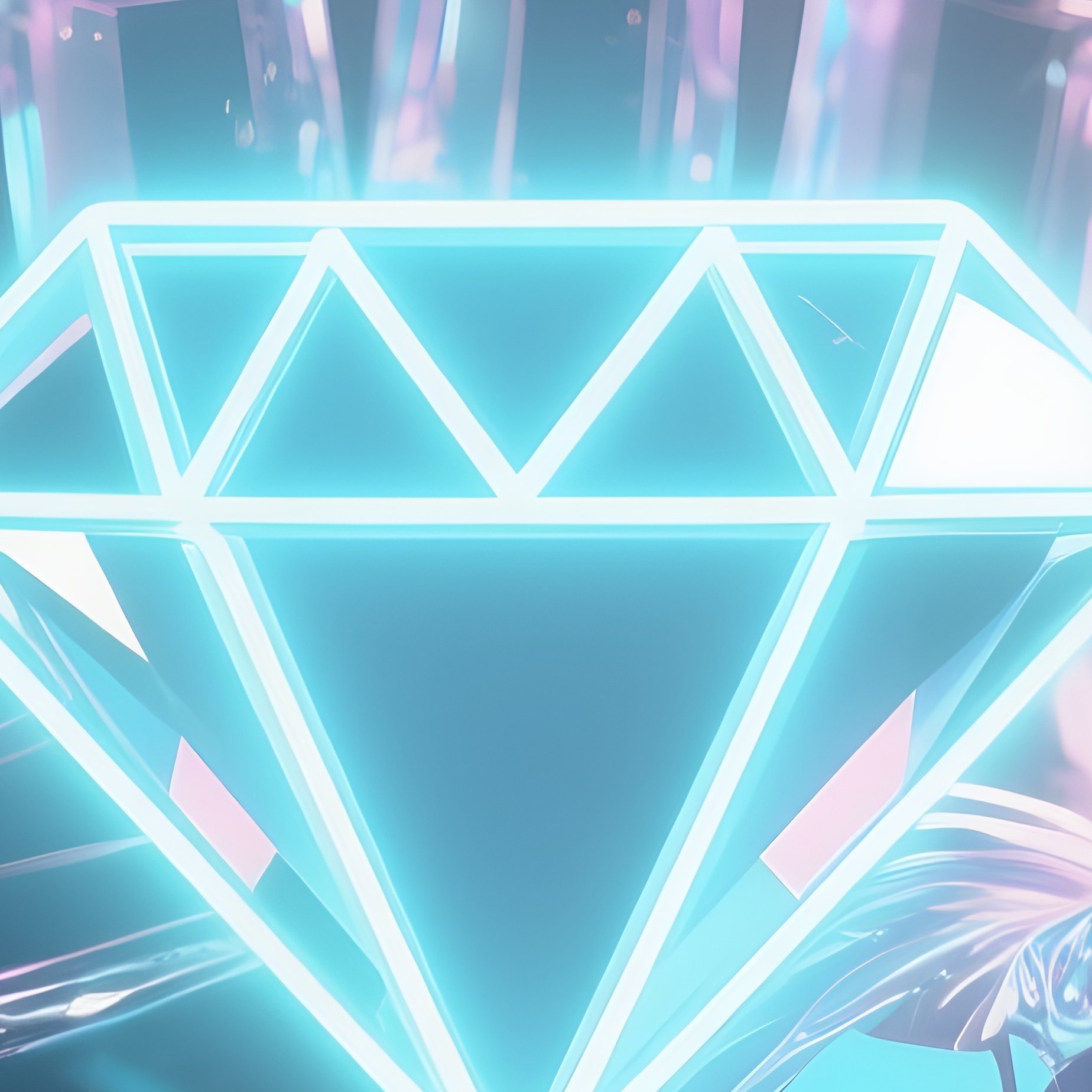 Diamond Hand: A Crystallized, Transparent Hand Holding A Glowing Stock Ticker Symbol, Representing "Diamond Hands" And Holding Assets, In A Vaporwave Aesthetic. - Full Resolution Quality Preview
