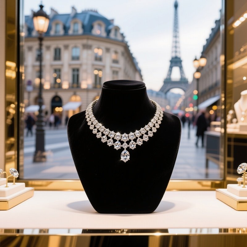 Diamond Necklace Display Place Vendome Paris