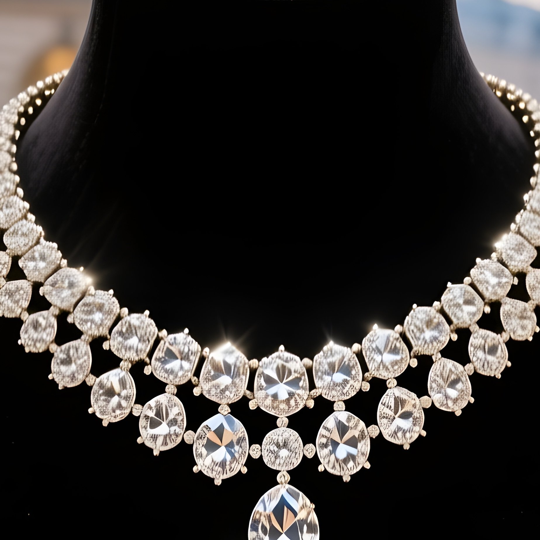 Diamond Necklace Display Place Vendome Paris - Full Resolution Quality Preview