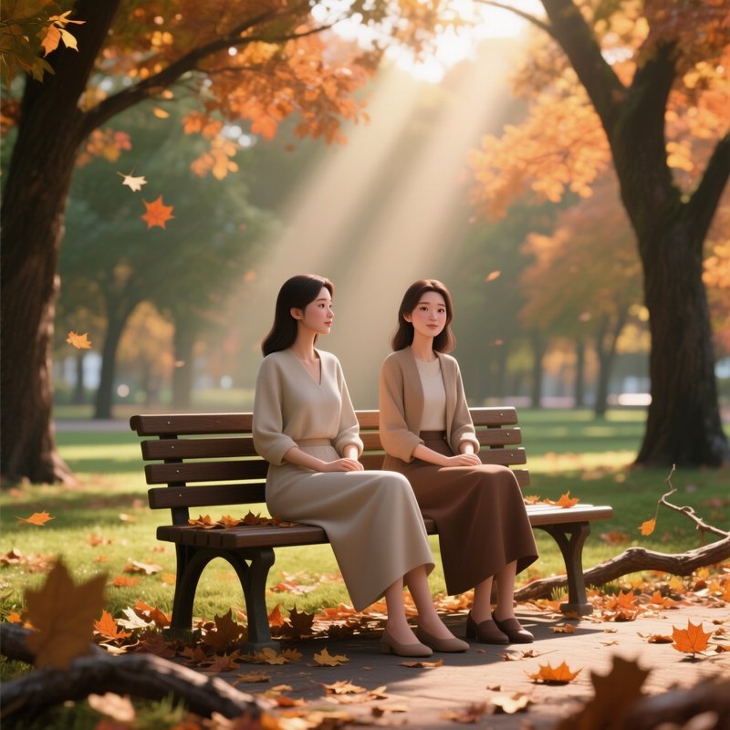 Digital 3D Render Of Late Afternoon Park Bench Scene