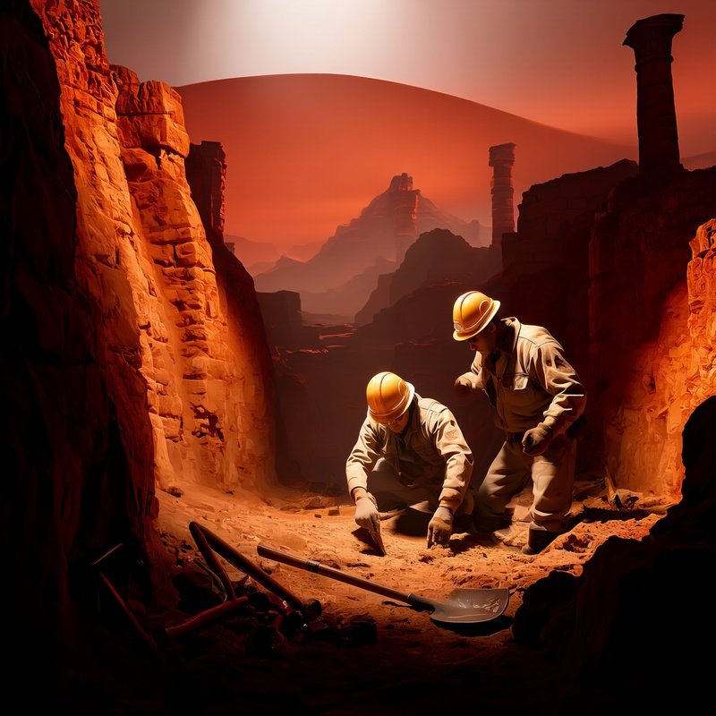 Digital Archaeologists Examining Old Ruins