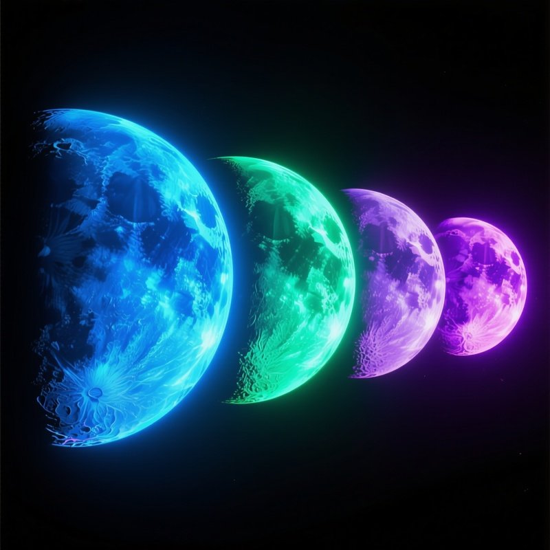 Digital Art Aligned Moons