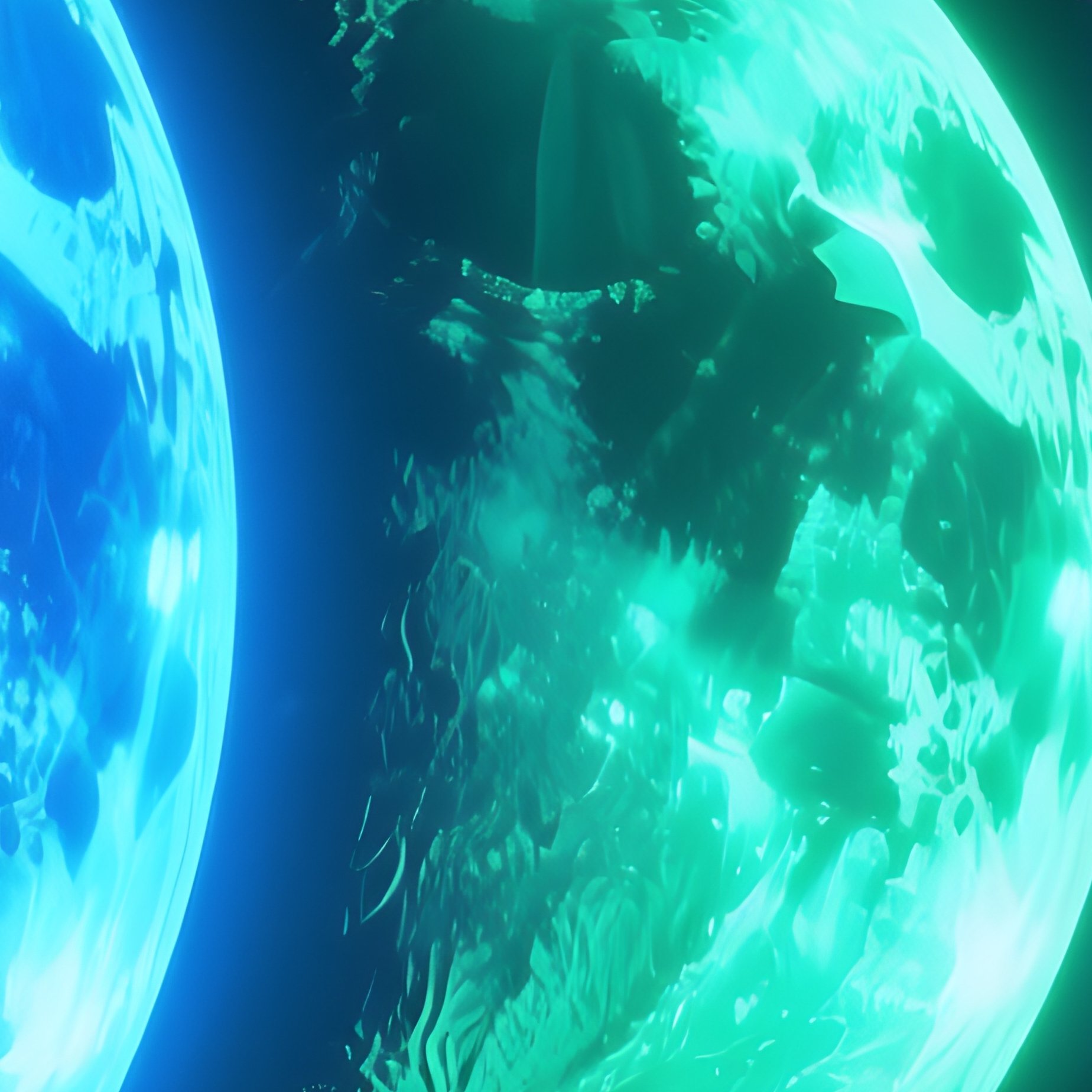 Digital Art Aligned Moons - Full Resolution Quality Preview