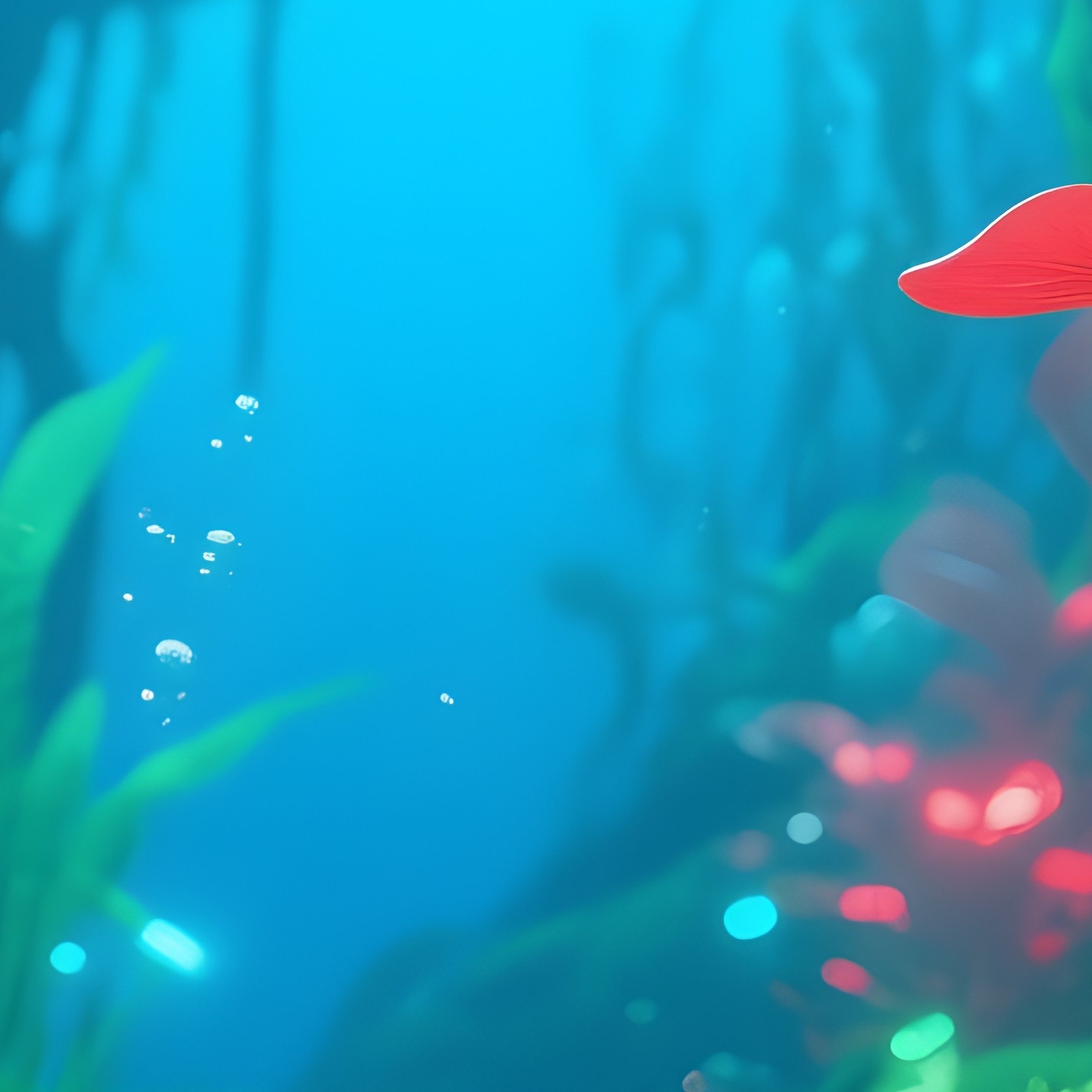 Digital Art Aquascape Moss Plants Led Light - Full Resolution Quality Preview