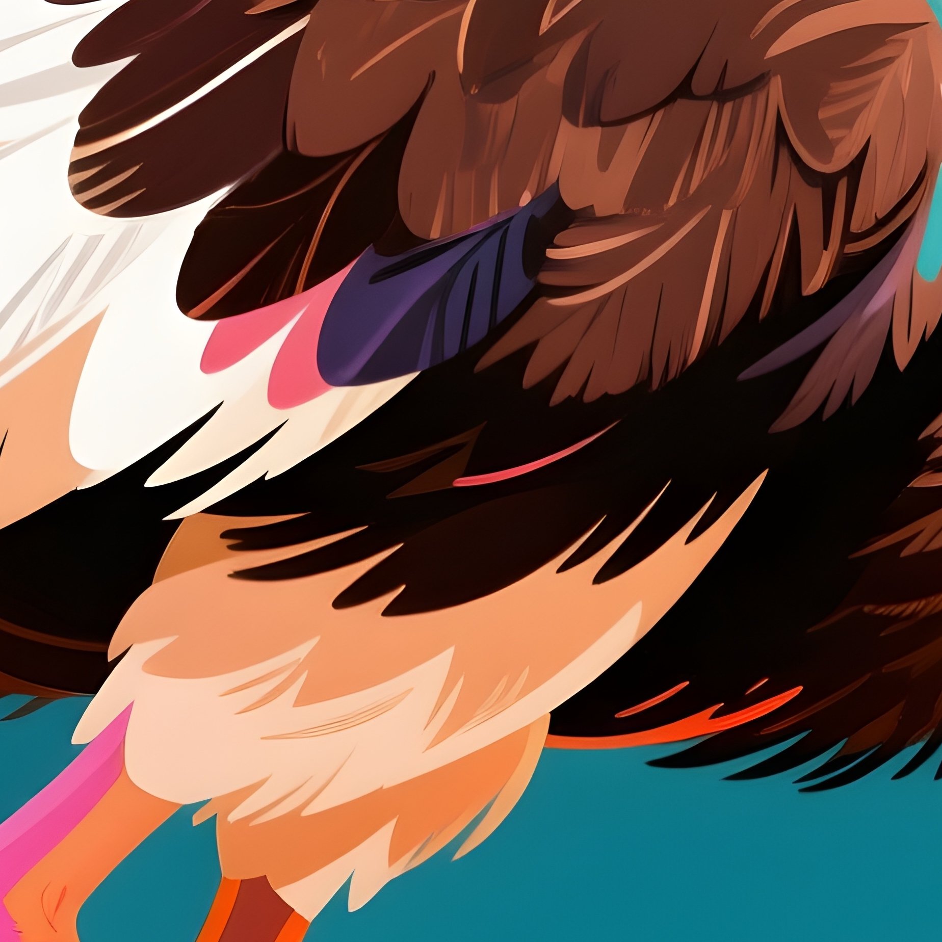 Digital Art Bird Ostrich Balancing On One Foot - Full Resolution Quality Preview