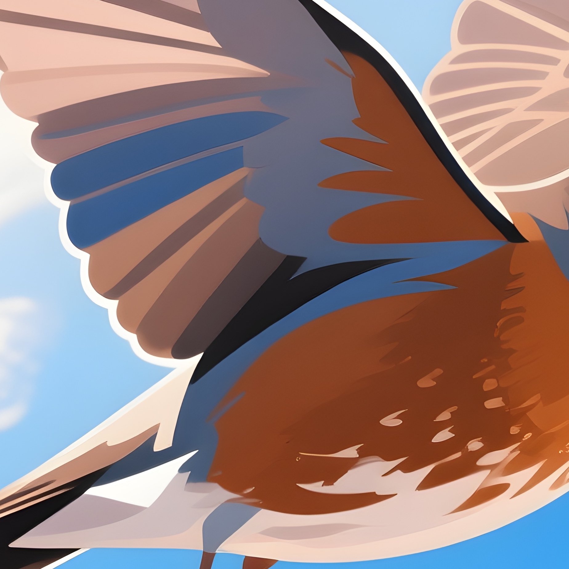 Digital Art Bird Soaring - Full Resolution Quality Preview