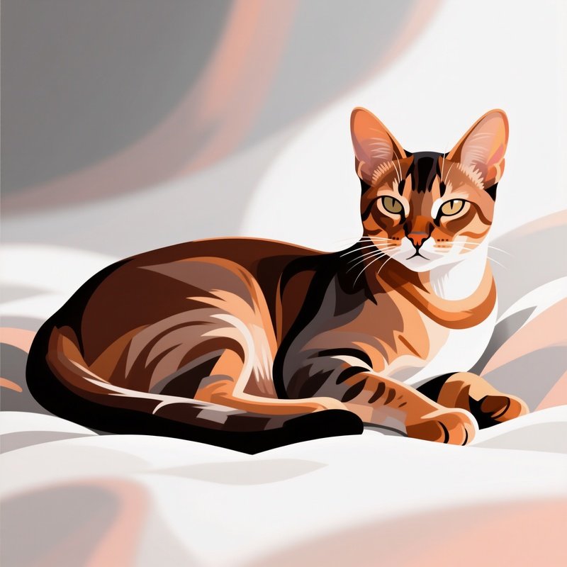Digital Art Cat Egyptian Mau Side Paws Curl