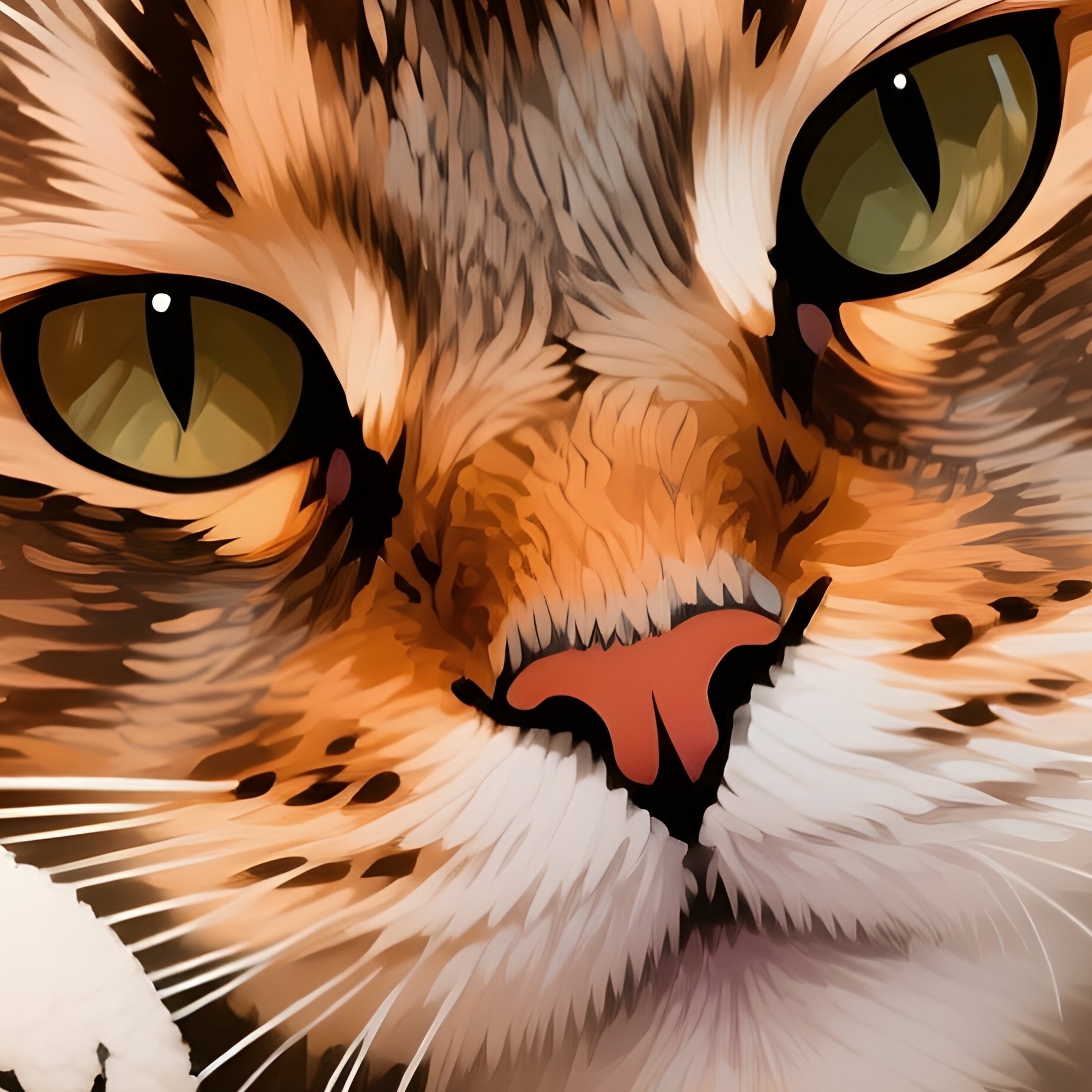 Digital Art Cat Maine Coon Head Resting On Stuffed Animal - Full Resolution Quality Preview