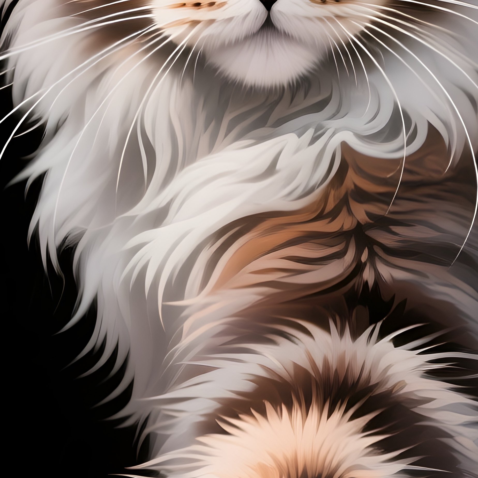 Digital Art Cat Maine Coon Paw Reaching Out From Under A Door - Full Resolution Quality Preview