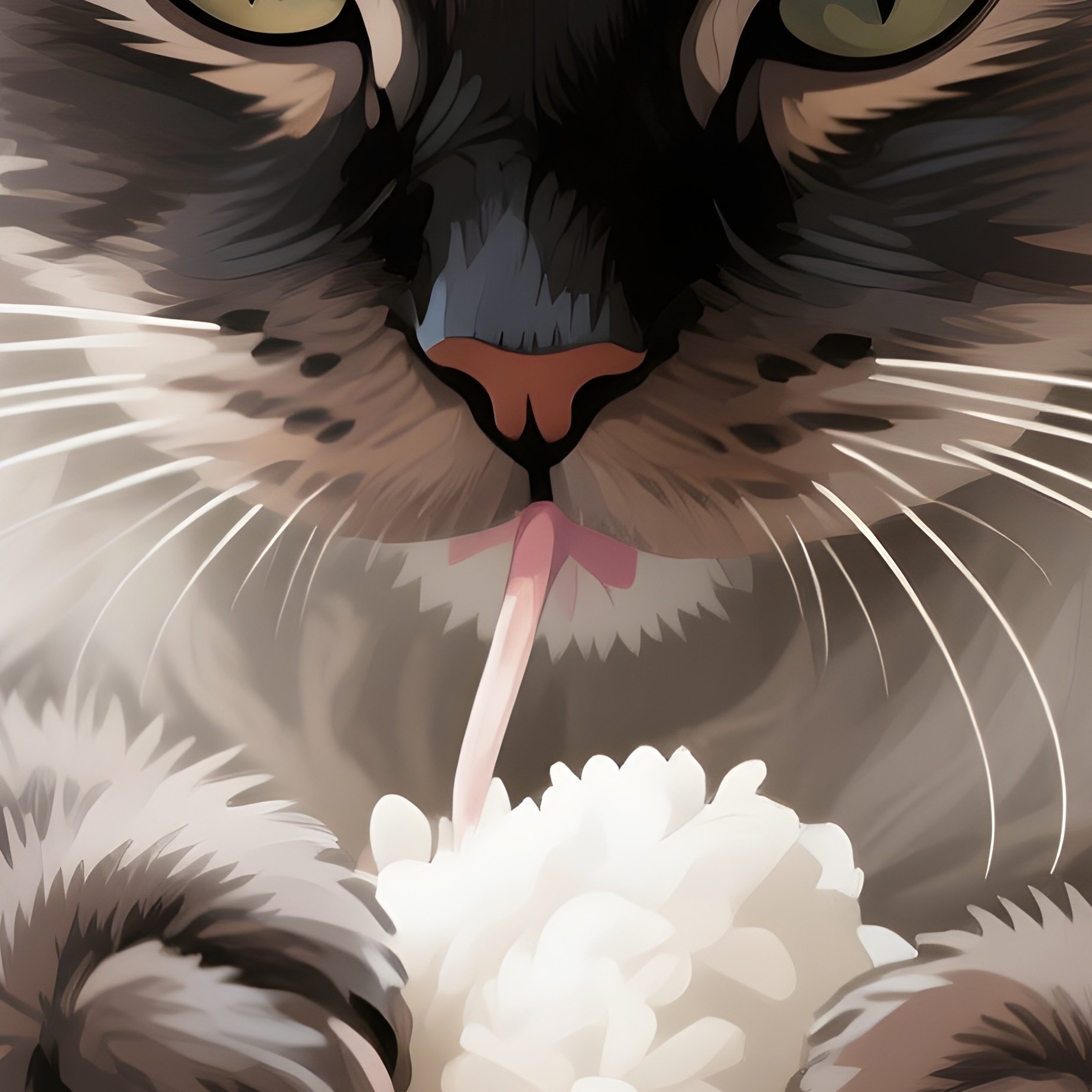 Digital-Art-Cat-Persian-Kneading-Blanket - Full Resolution Quality Preview