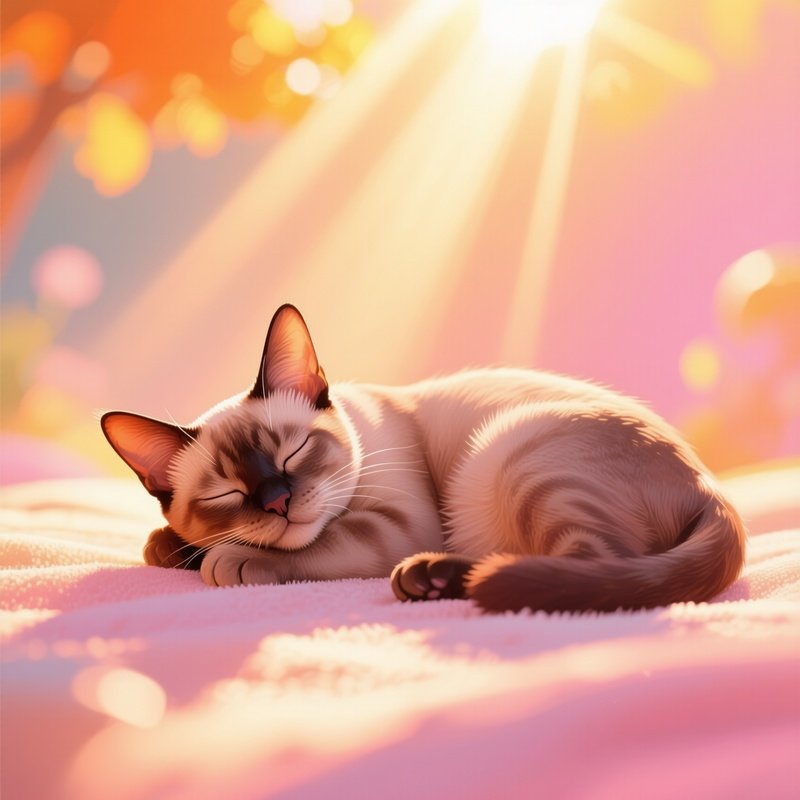 Digital Art Exotic Shorthair Sleeping In Sunbeam