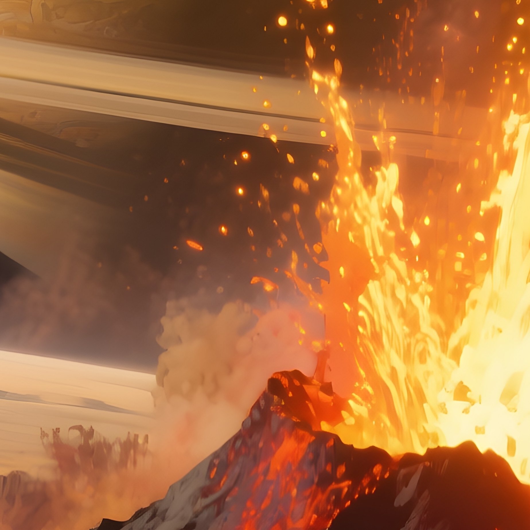 Digital Art Of Io Volcanic Eruptions Glowing Lava - Full Resolution Quality Preview