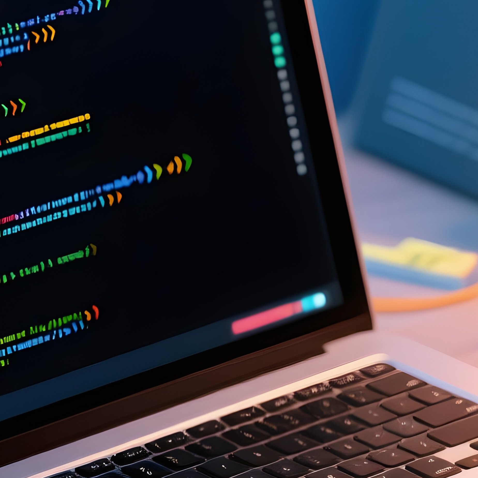 Digital Art Programmer Desk With Notes And Coffee - Full Resolution Quality Preview