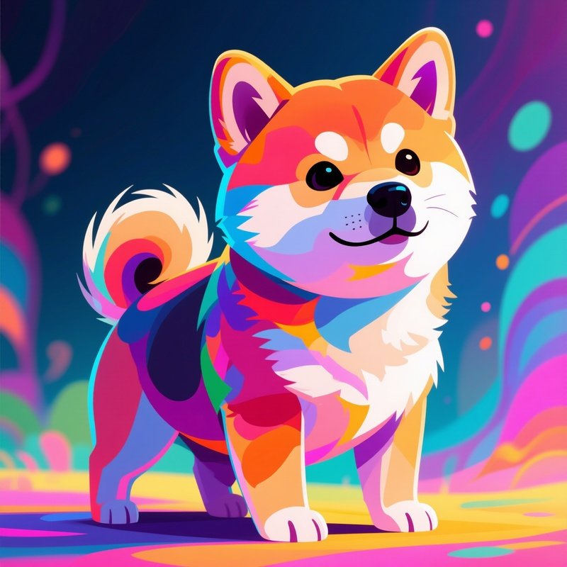 Digital Art Puppy Shiba Inu