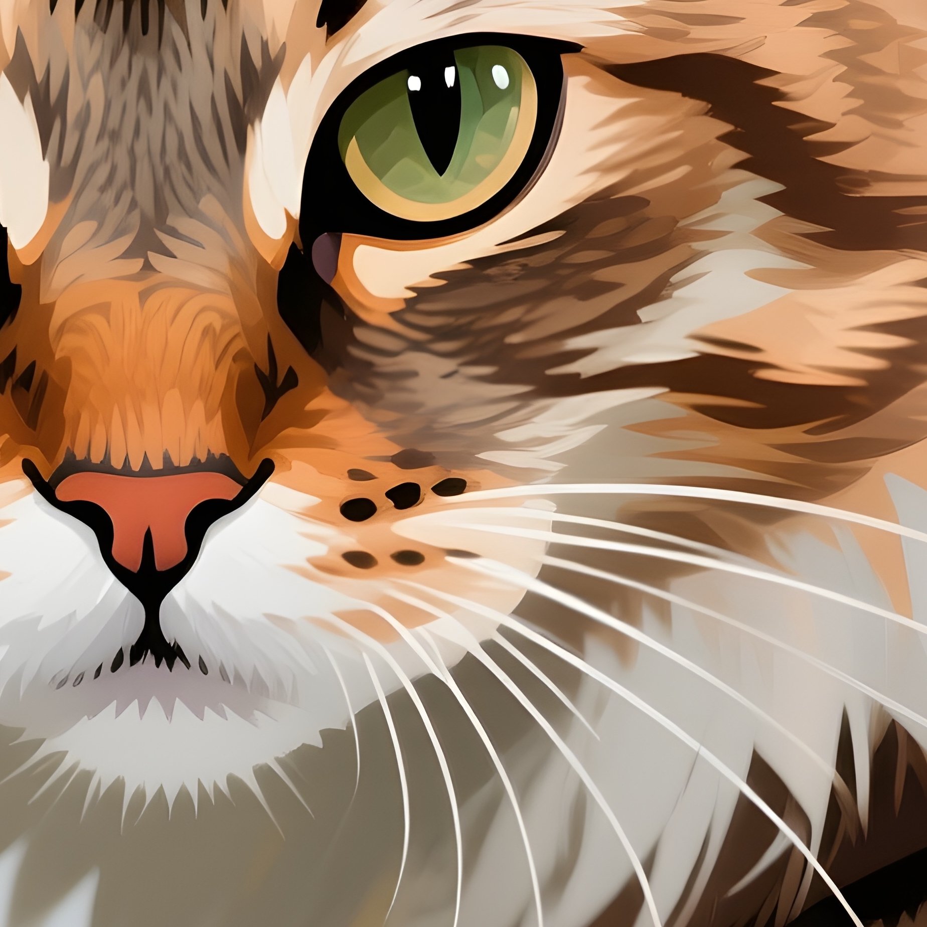 Digital Art Siberian Cat Hunting Mode - Full Resolution Quality Preview