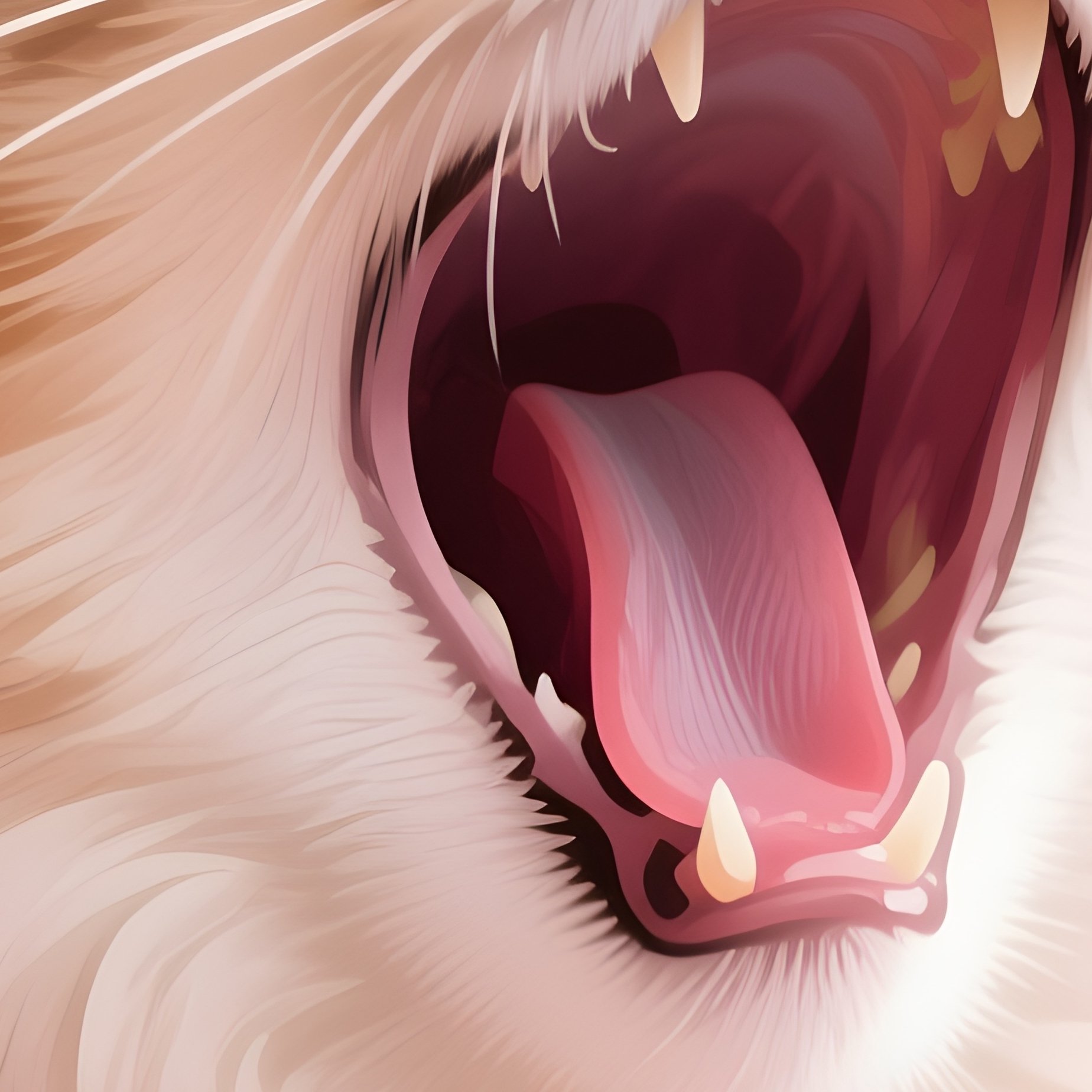 Digital-Art-Somali-Cat-Mid-Yawn - Full Resolution Quality Preview