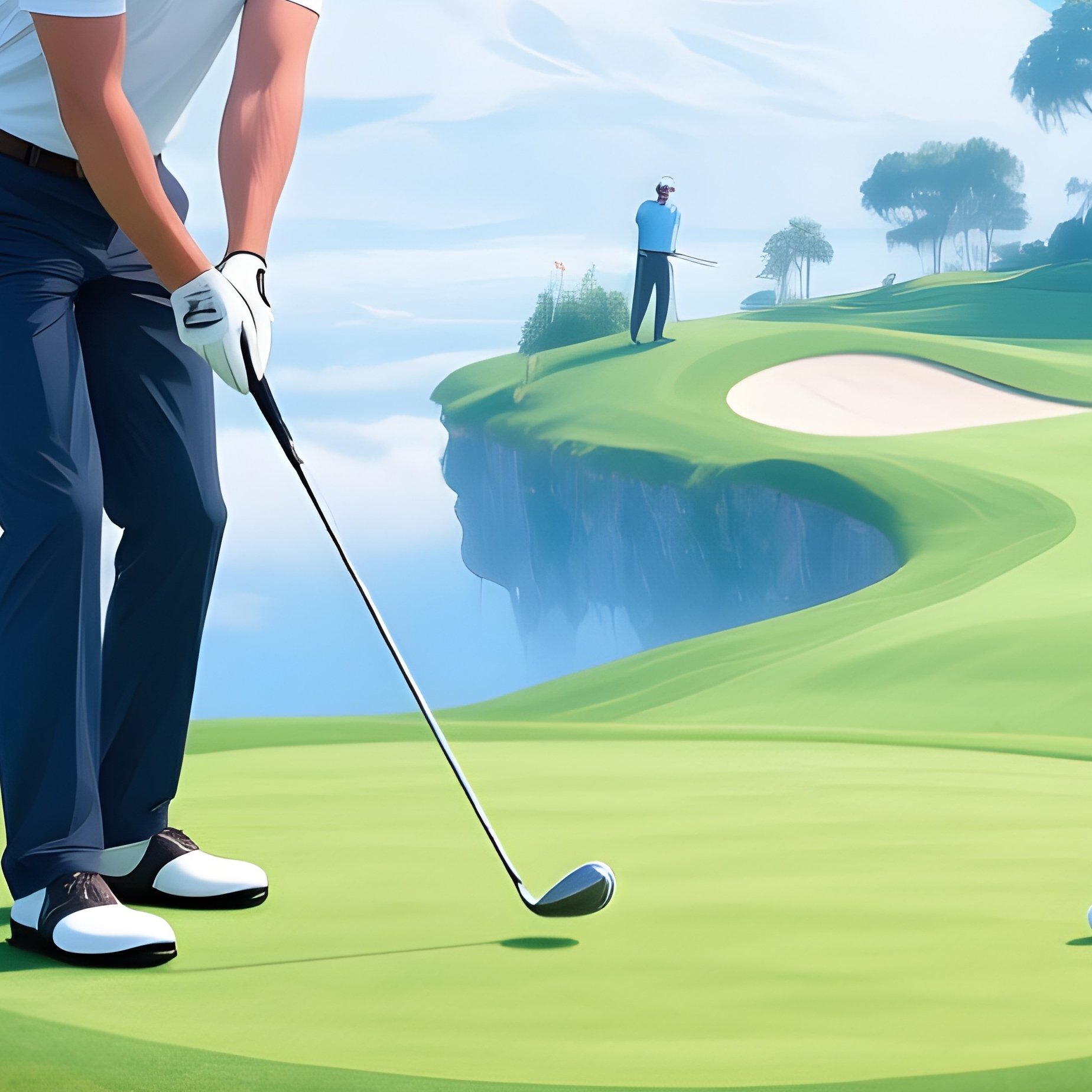 Digital Art Storm Jett Floating Island Golf Course - Full Resolution Quality Preview