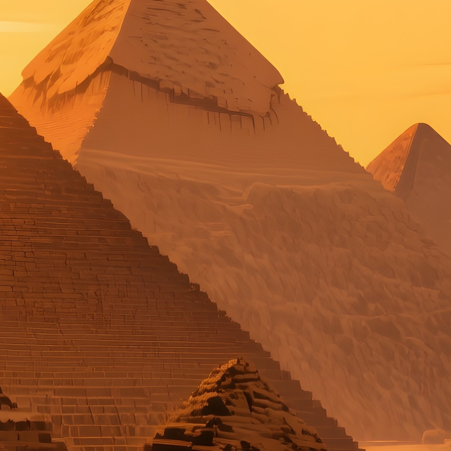 Digital Art Sunset Giza Pyramids Shadows - Full Resolution Quality Preview