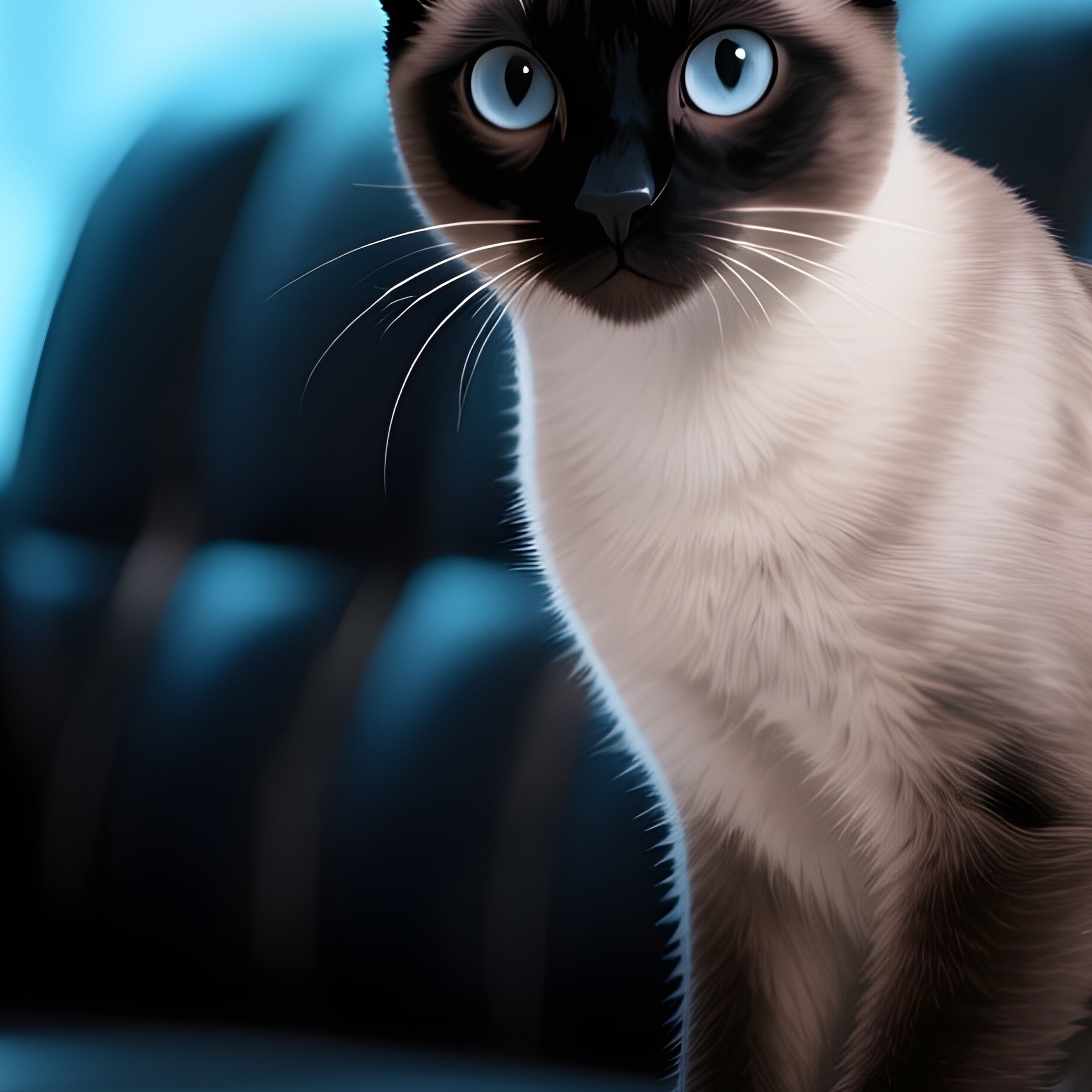 Digital Art Tonkinese Peeking Edge - Full Resolution Quality Preview