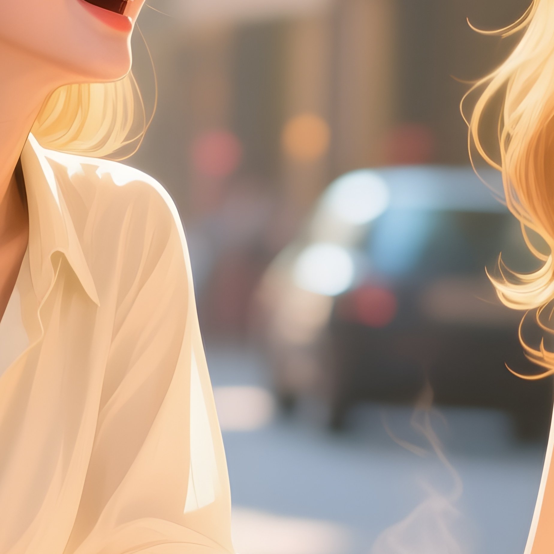 Digital Art Young Women Cafe - Full Resolution Quality Preview