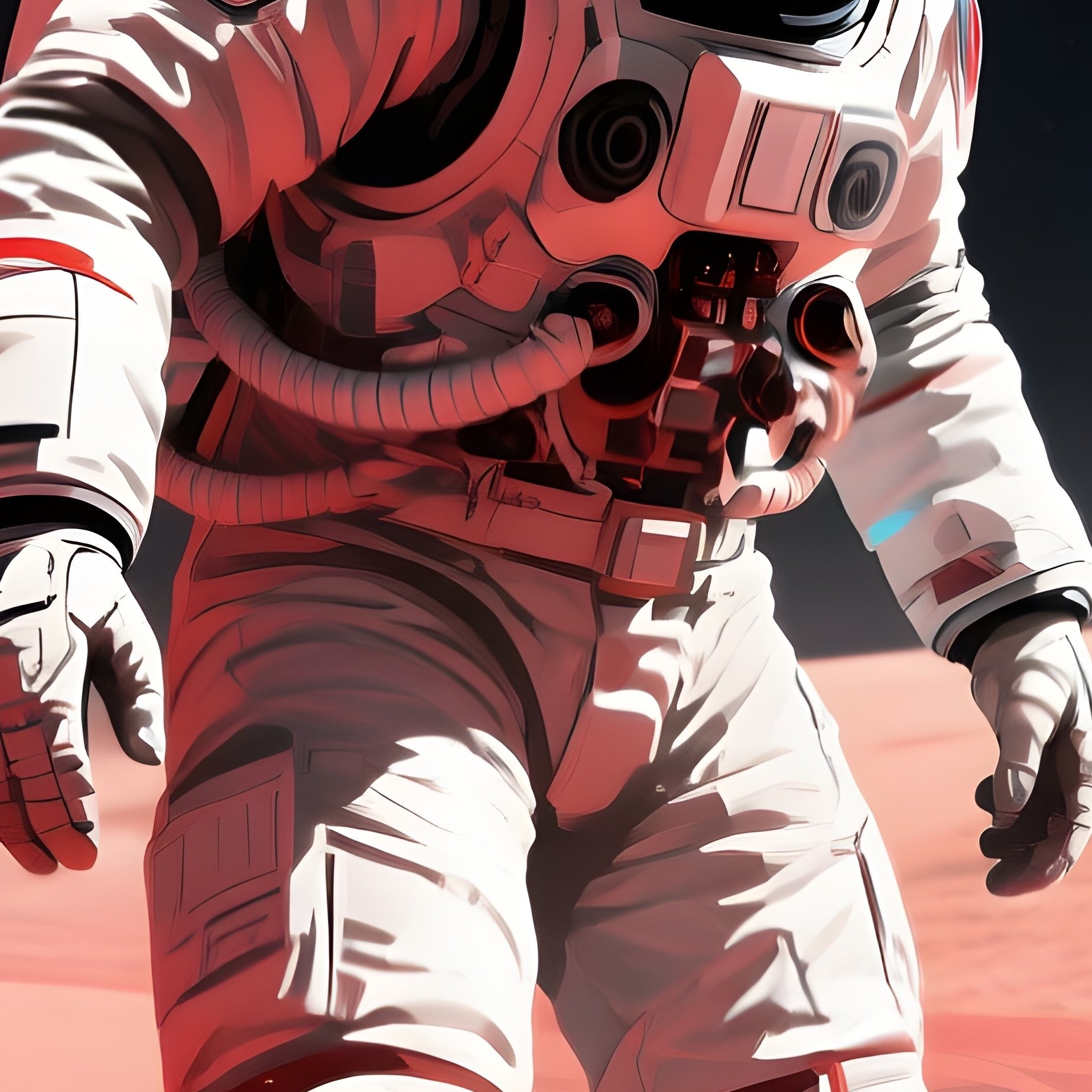 Digital Astronaut Walking On Mars Surface - Full Resolution Quality Preview