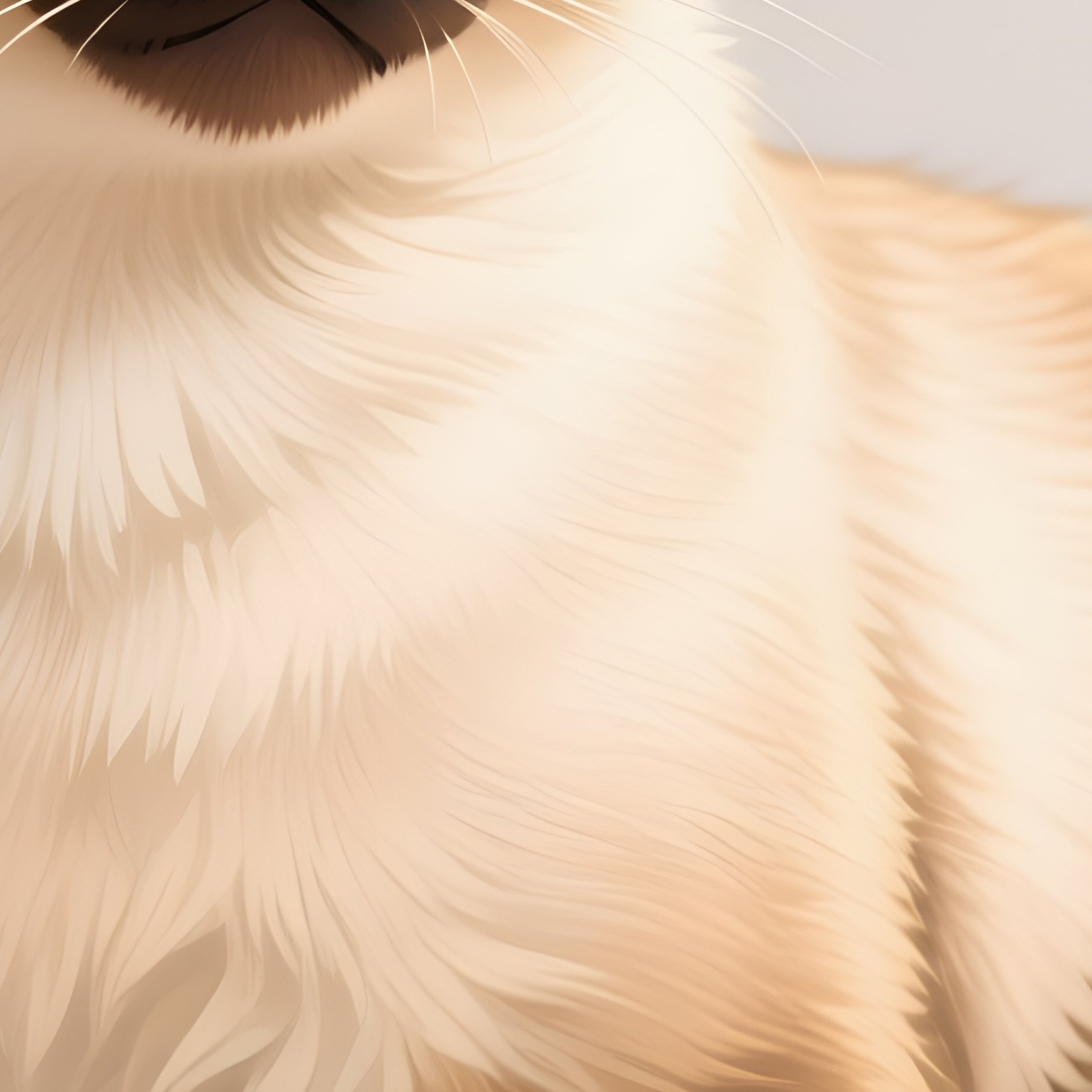 Digital Balinese Cat Sitting Tail Wrapped Paws - Full Resolution Quality Preview