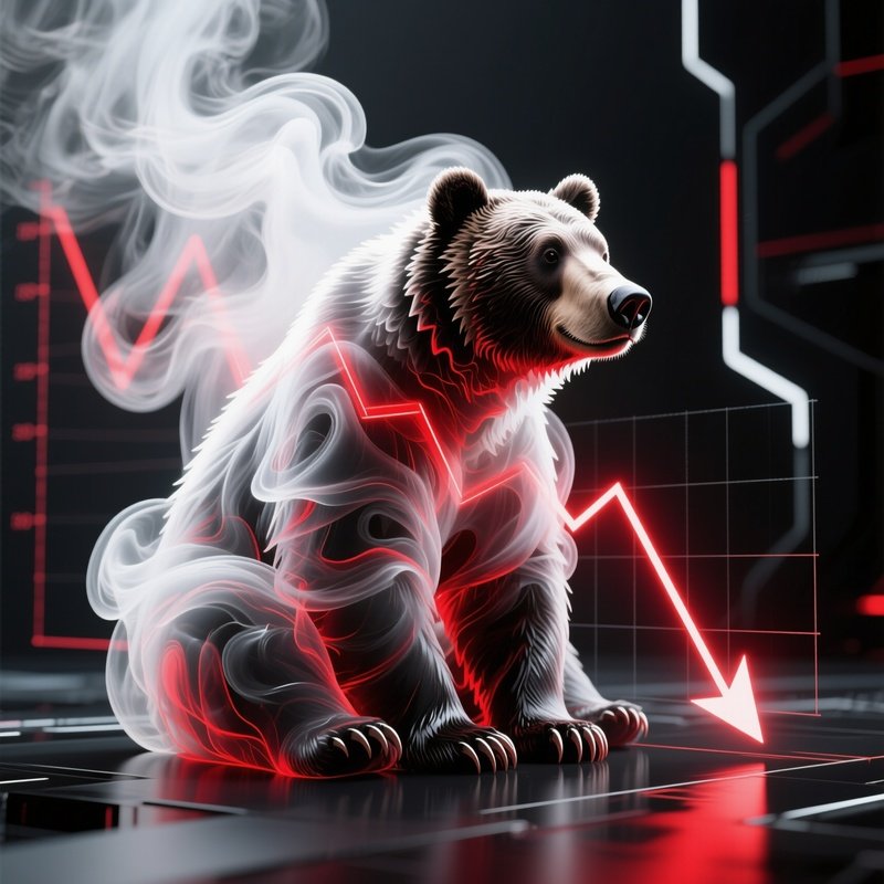 Digital Bear Downward Chart Line