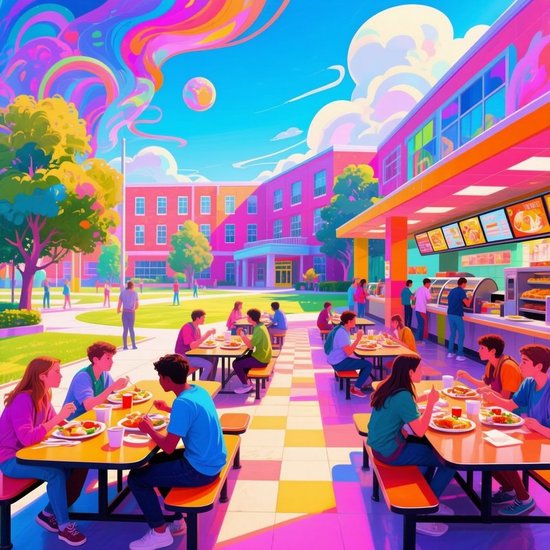 Digital Campus Cafe Lunch Scene