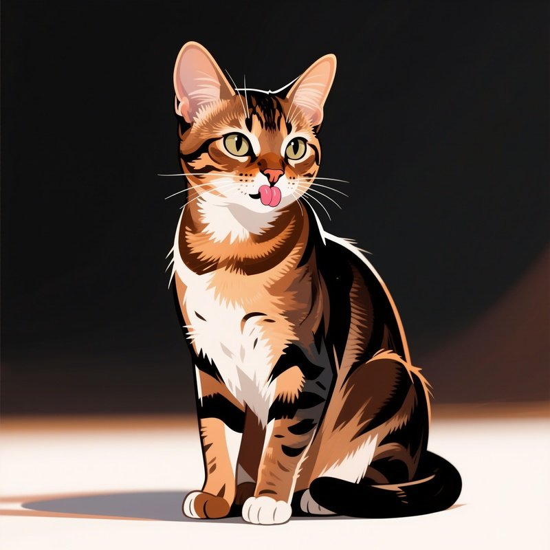 Digital-Cat-Egyptian-Mau-Tongue-Out-Blep