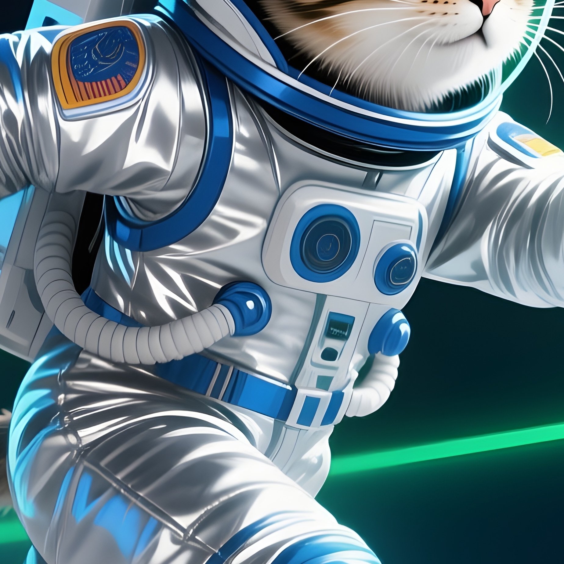 Digital Cats In Space Chasing Lasers - Full Resolution Quality Preview