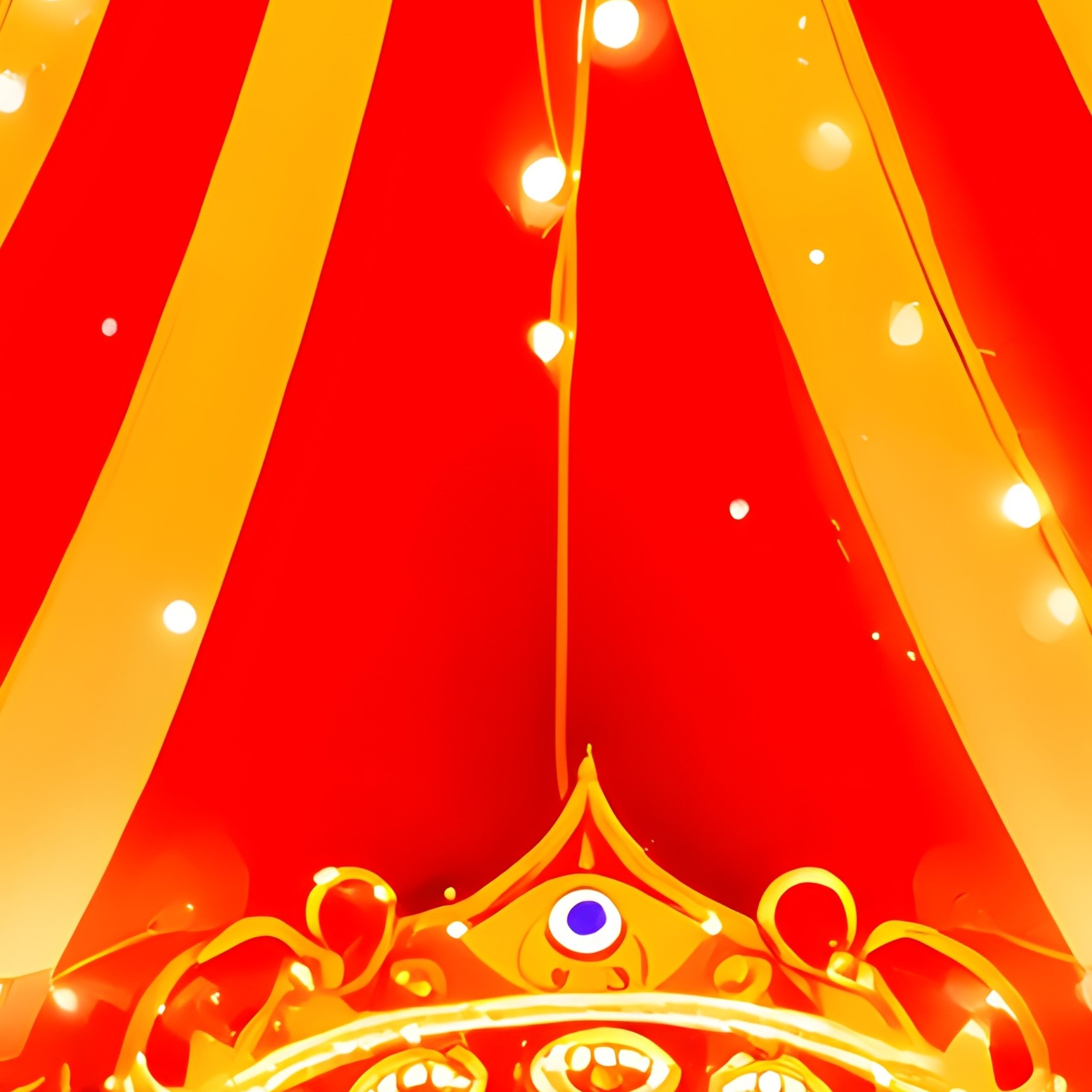 Digital Circus Tent Interior String Lights Colorful Banners - Full Resolution Quality Preview