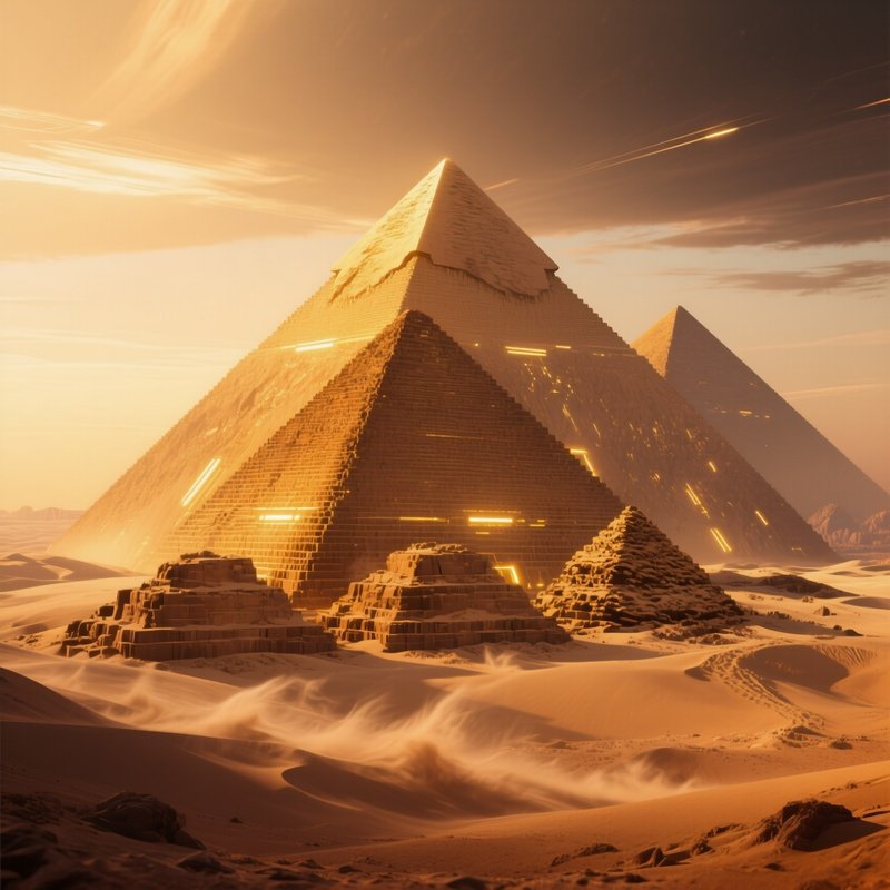 Digital Golden Hour Pyramid Sand