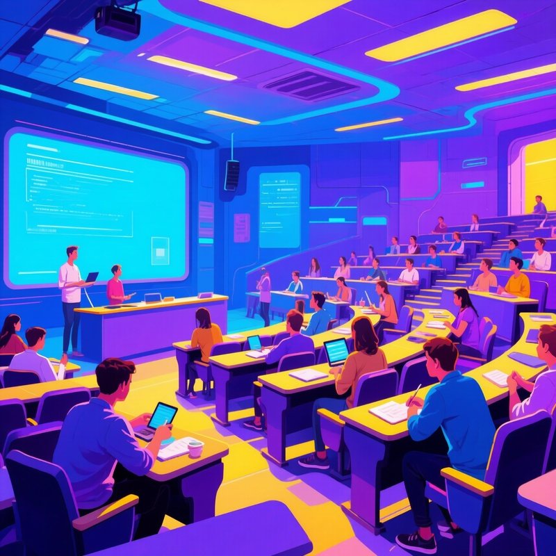 Digital Lecture Hall Full Of Students