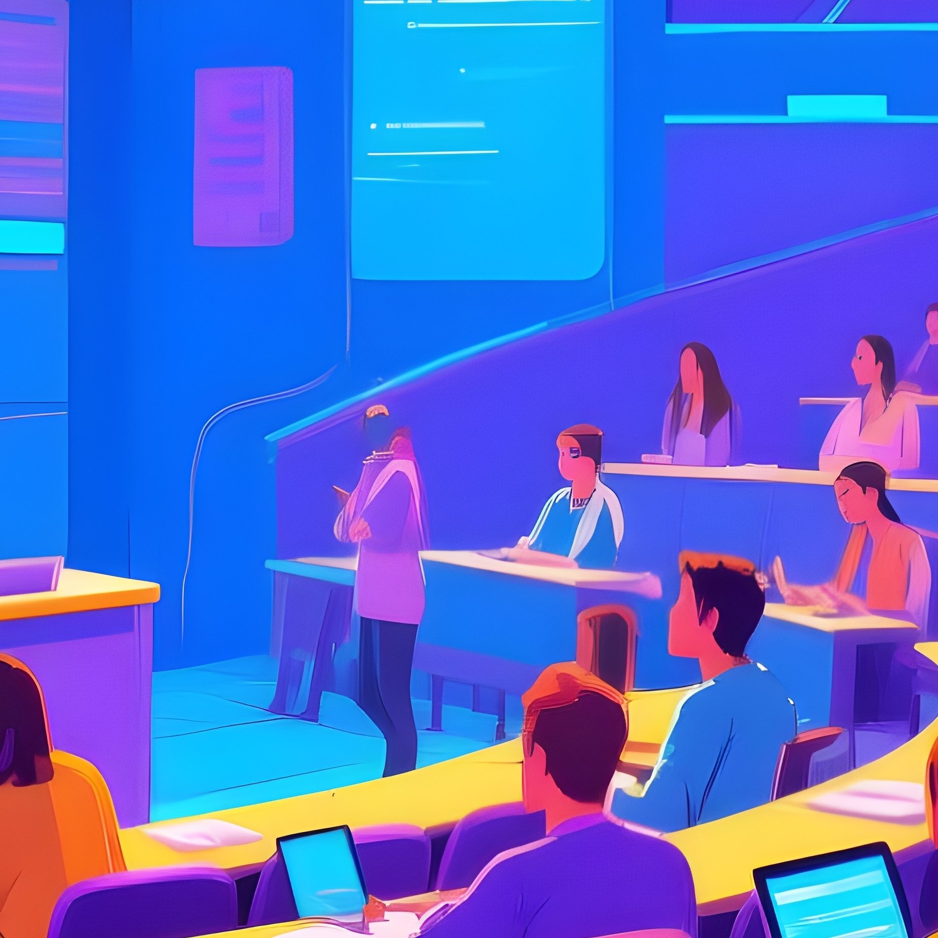 Digital Lecture Hall Full Of Students - Full Resolution Quality Preview