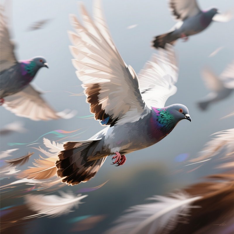 Digital Magician Assistant Revealing Doves In Flight