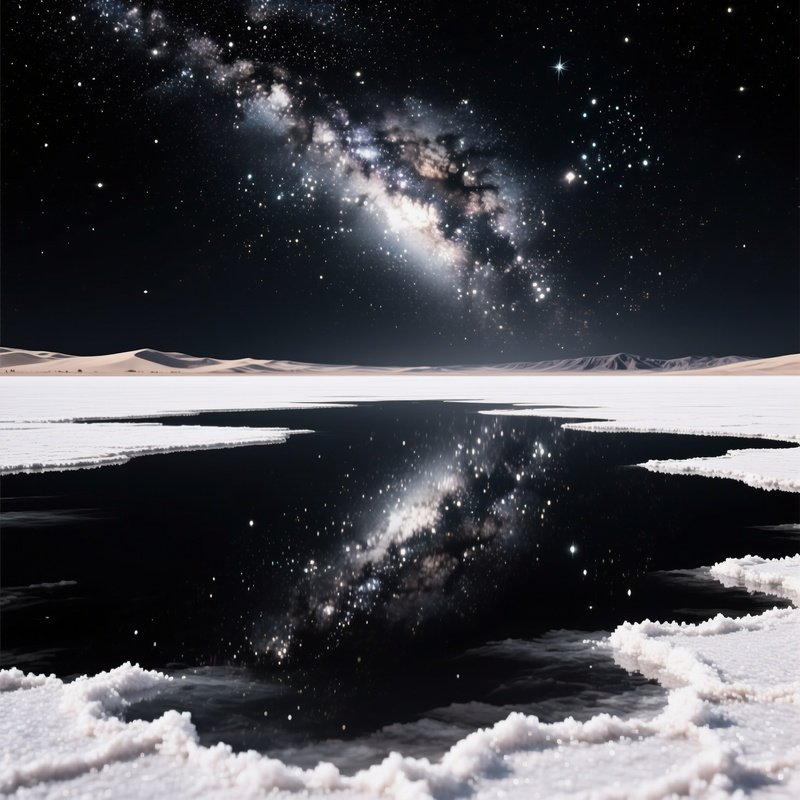 Digital Milky Way Reflected Desert Salt Lake