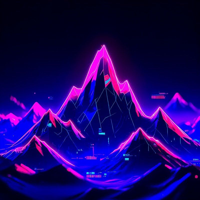 Digital Mountain Landscape Digital Art Futuristic