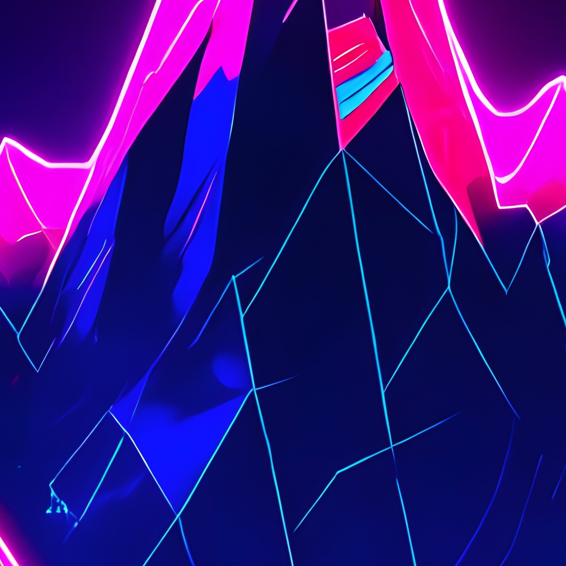 Digital Mountain Landscape Digital Art Futuristic - Full Resolution Quality Preview