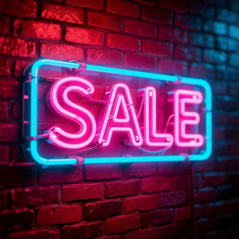 Digital Neon Sale Sign