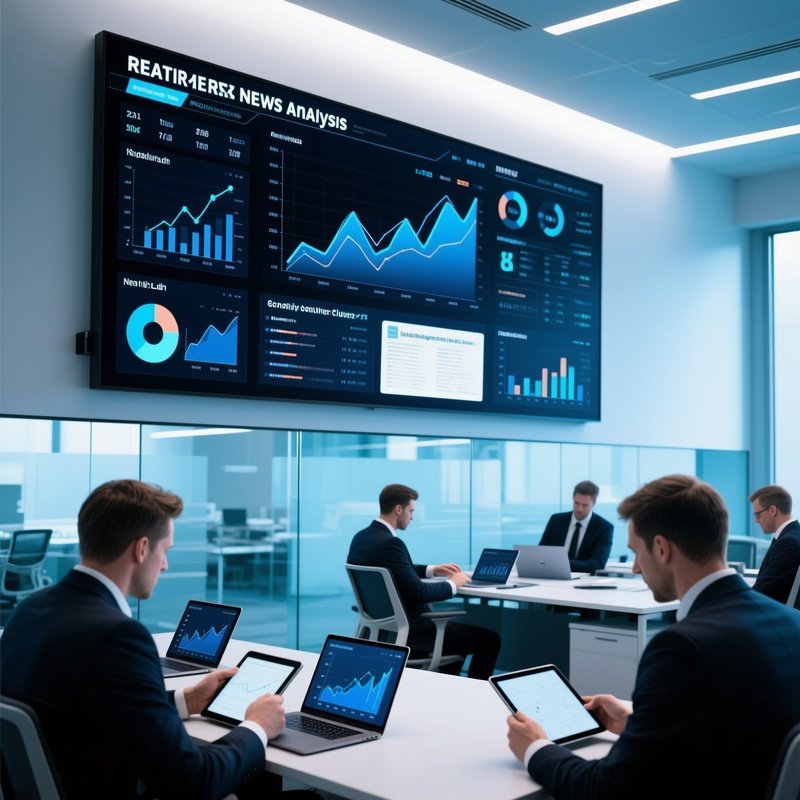 Digital News Analysis Dashboard On Wall