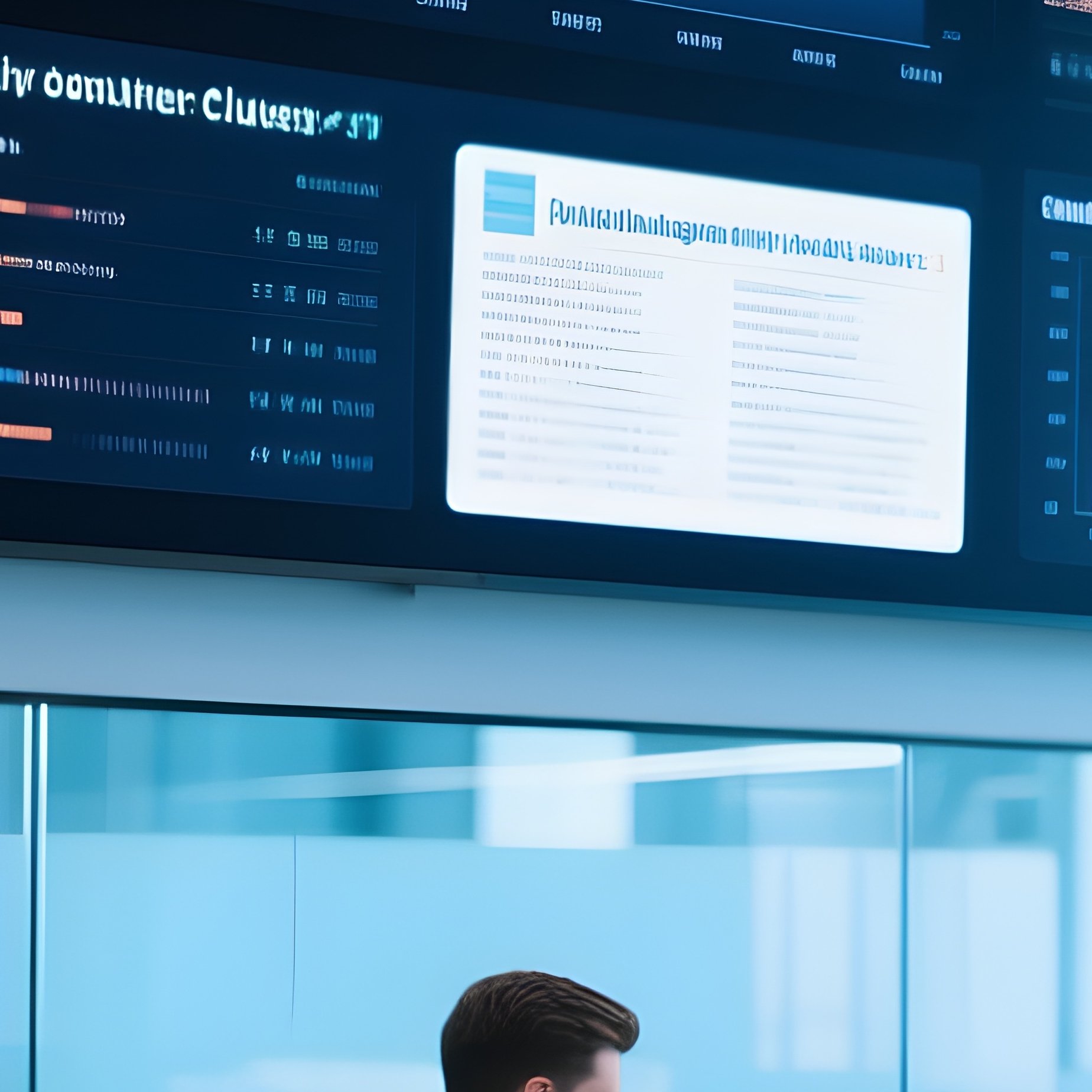 Digital News Analysis Dashboard On Wall - Full Resolution Quality Preview