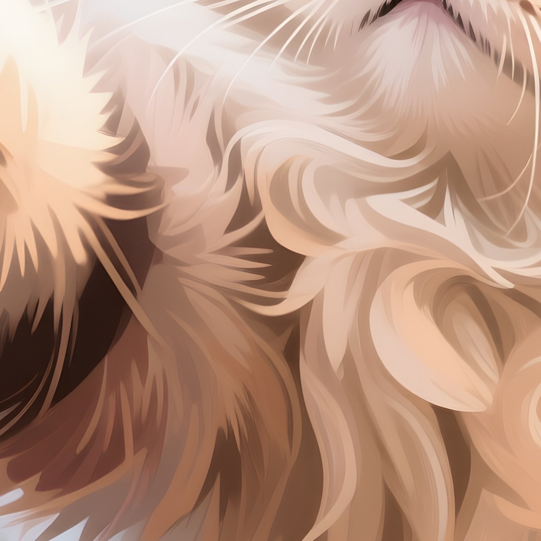 Digital Persian Cat Batting At Something With One Paw - Full Resolution Quality Preview