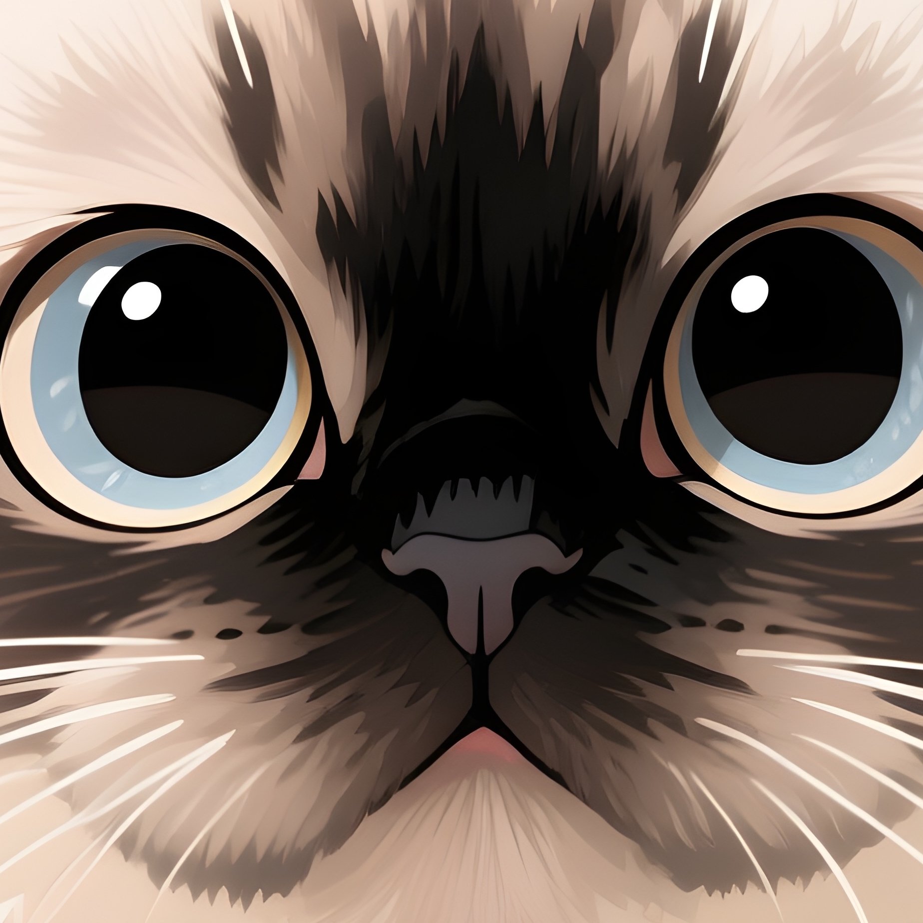 Digital Persian Cat Head In Box - Full Resolution Quality Preview