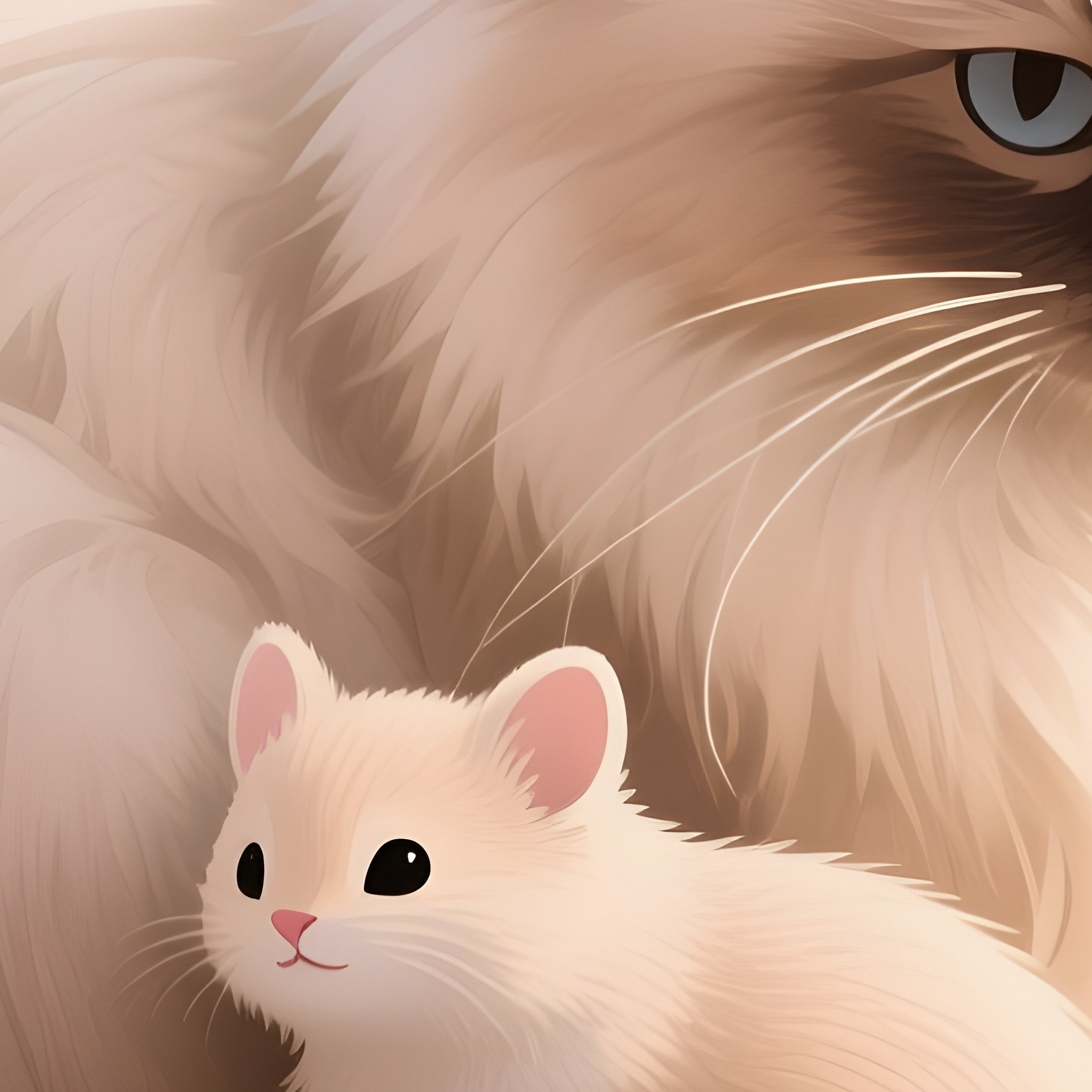 Digital Persian Cat Tail Around Animal - Full Resolution Quality Preview