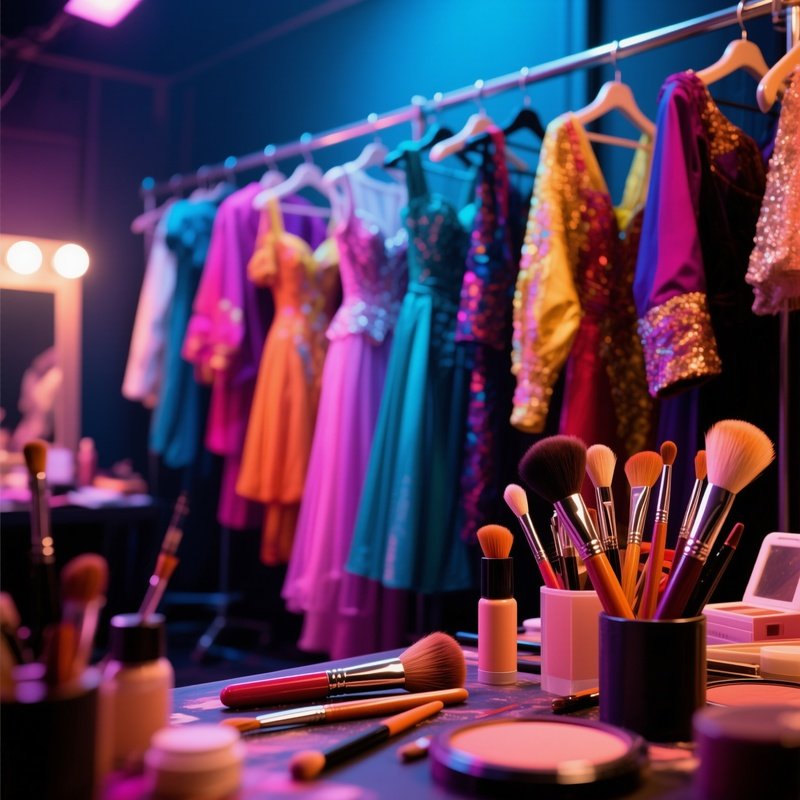 Digital Photorealistic Backstage Moment Costumes Hanging