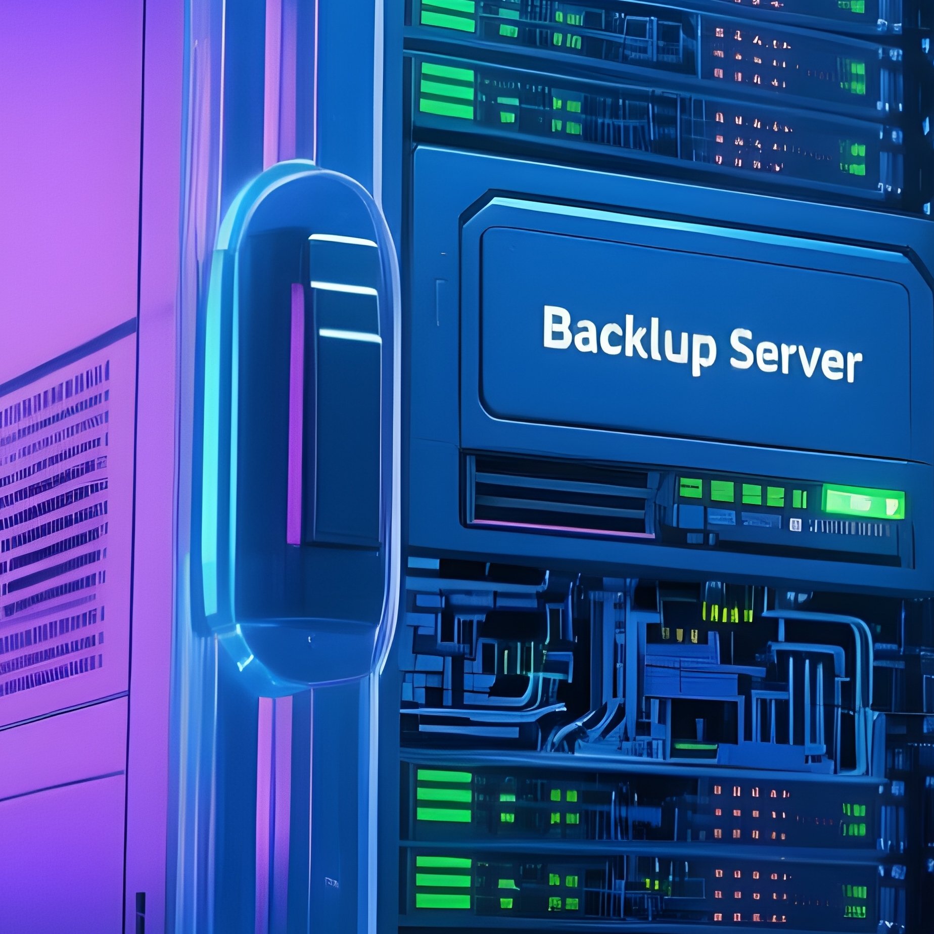 Digital Photorealistic Data Backup Server - Full Resolution Quality Preview