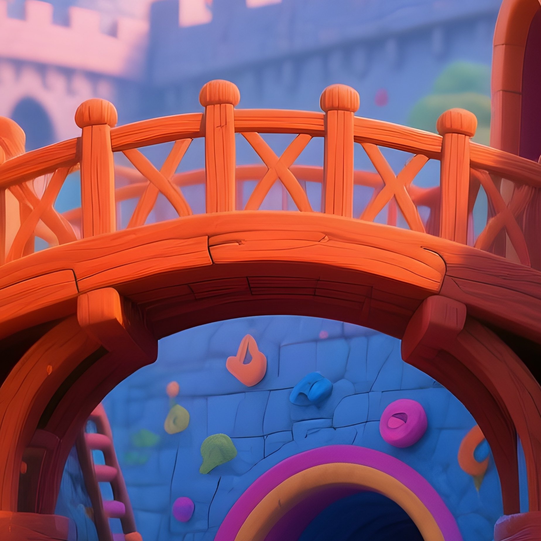 Digital Play Castle With Bridges And Tunnels - Full Resolution Quality Preview
