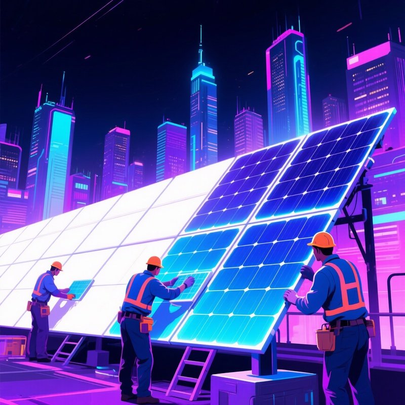 Digital Solar Panel Installation Rooftop