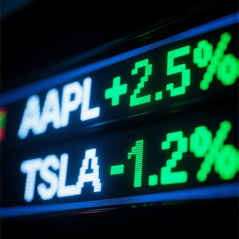 Digital Ticker Aapl Tsla Scrolling Led