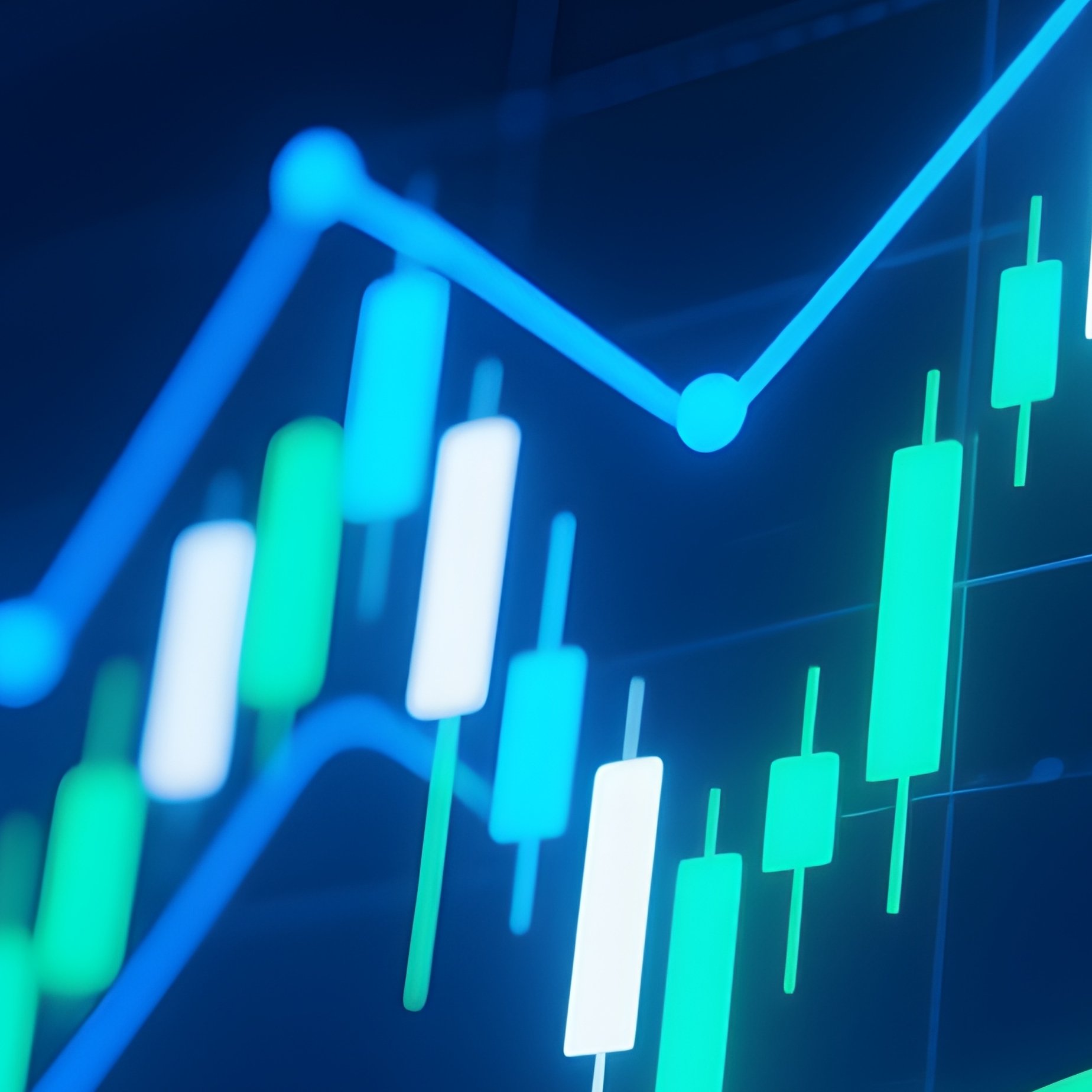 Digital Trading Charts Glowing Blue Green Tones - Full Resolution Quality Preview